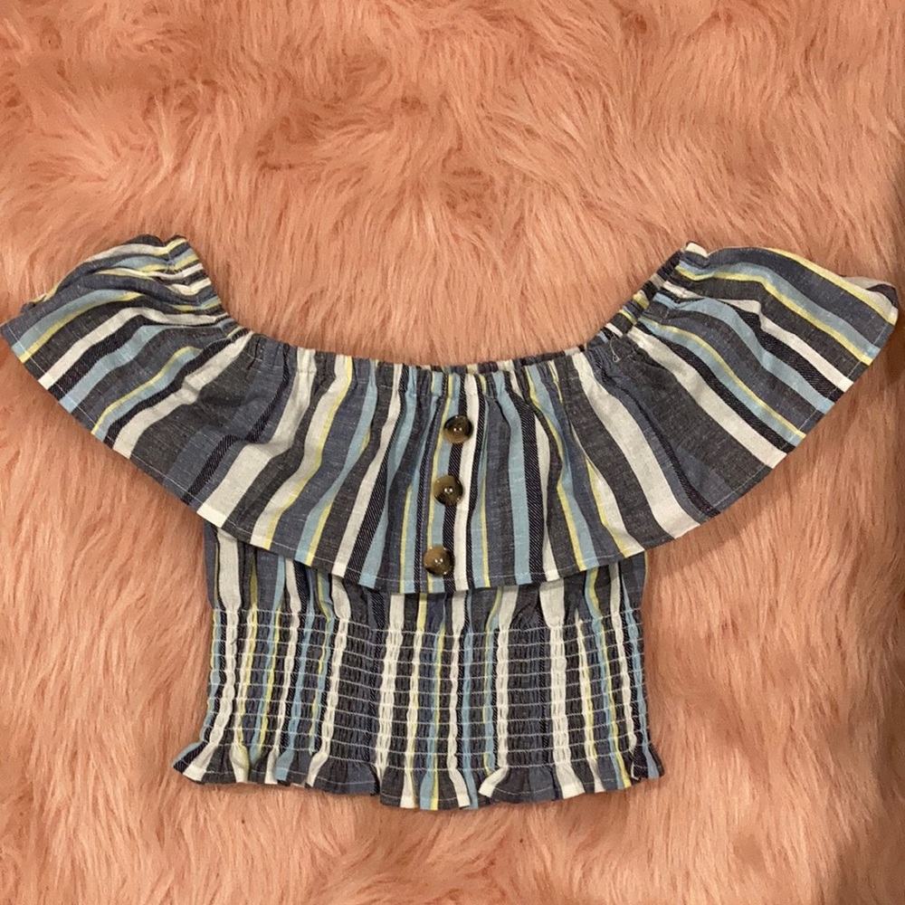 Crop top summer striped shirt